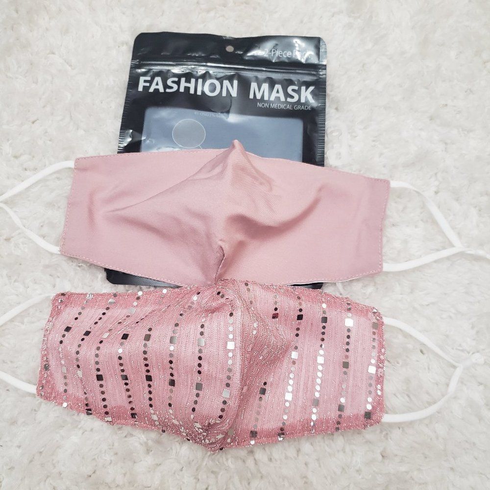 Fashion x2 Cloth Face Mask Reusable Pink NWT